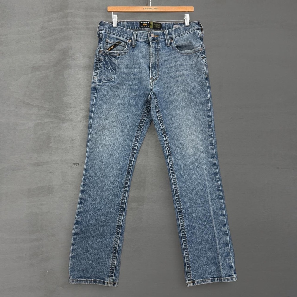 Ariat Rebar M5 Jeans Blue Straight Leg Work Denim 34 x 32